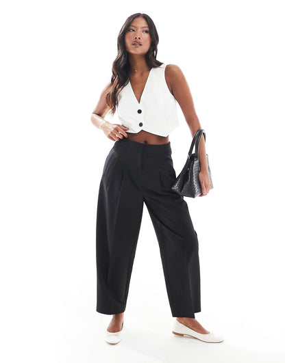 Petite Cropped Tailored Waistcoat