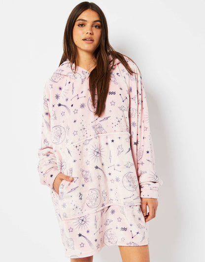 London Zodiac Celestial Fleece Blanket Hoodie
