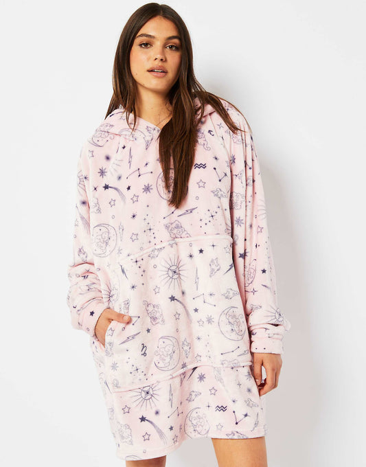 London Zodiac Celestial Fleece Blanket Hoodie