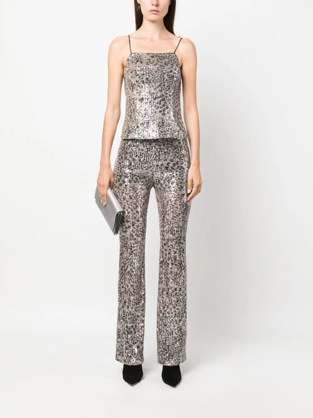 Sequin-Embellished Straight-Leg Trousers