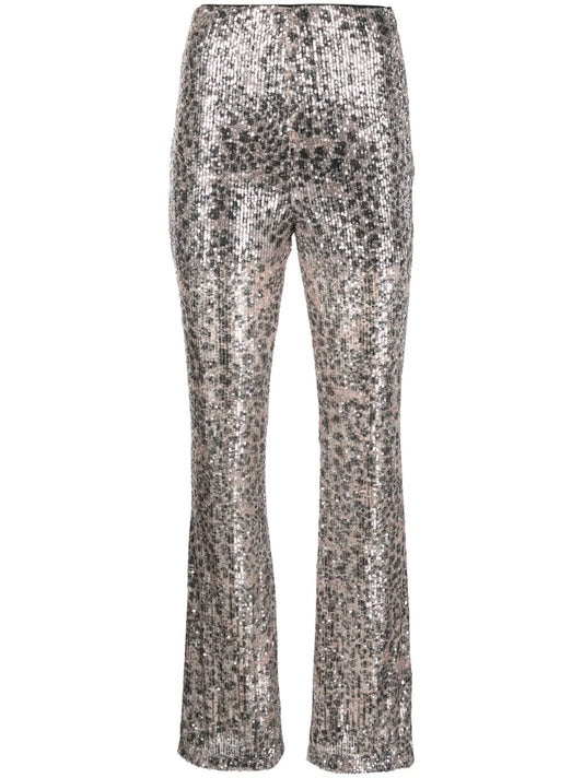 Sequin-Embellished Straight-Leg Trousers