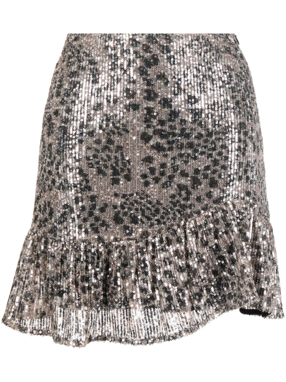 Animal-Print Embellished Mini Skirt