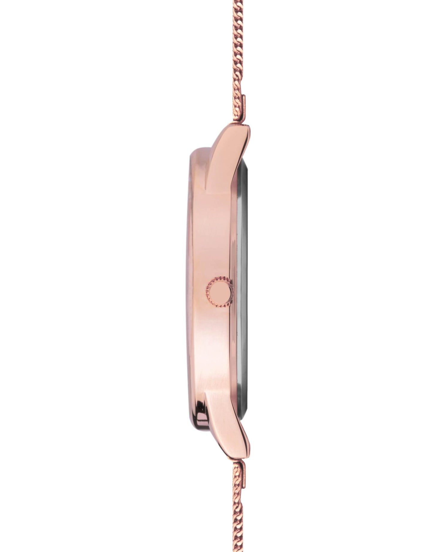 Rose Gold Watch With Mesh Bracelet And Dial