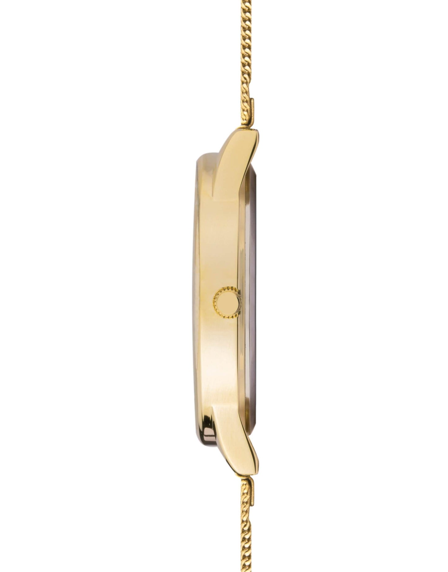 Gold Watch With Mesh Bracelet And Dial