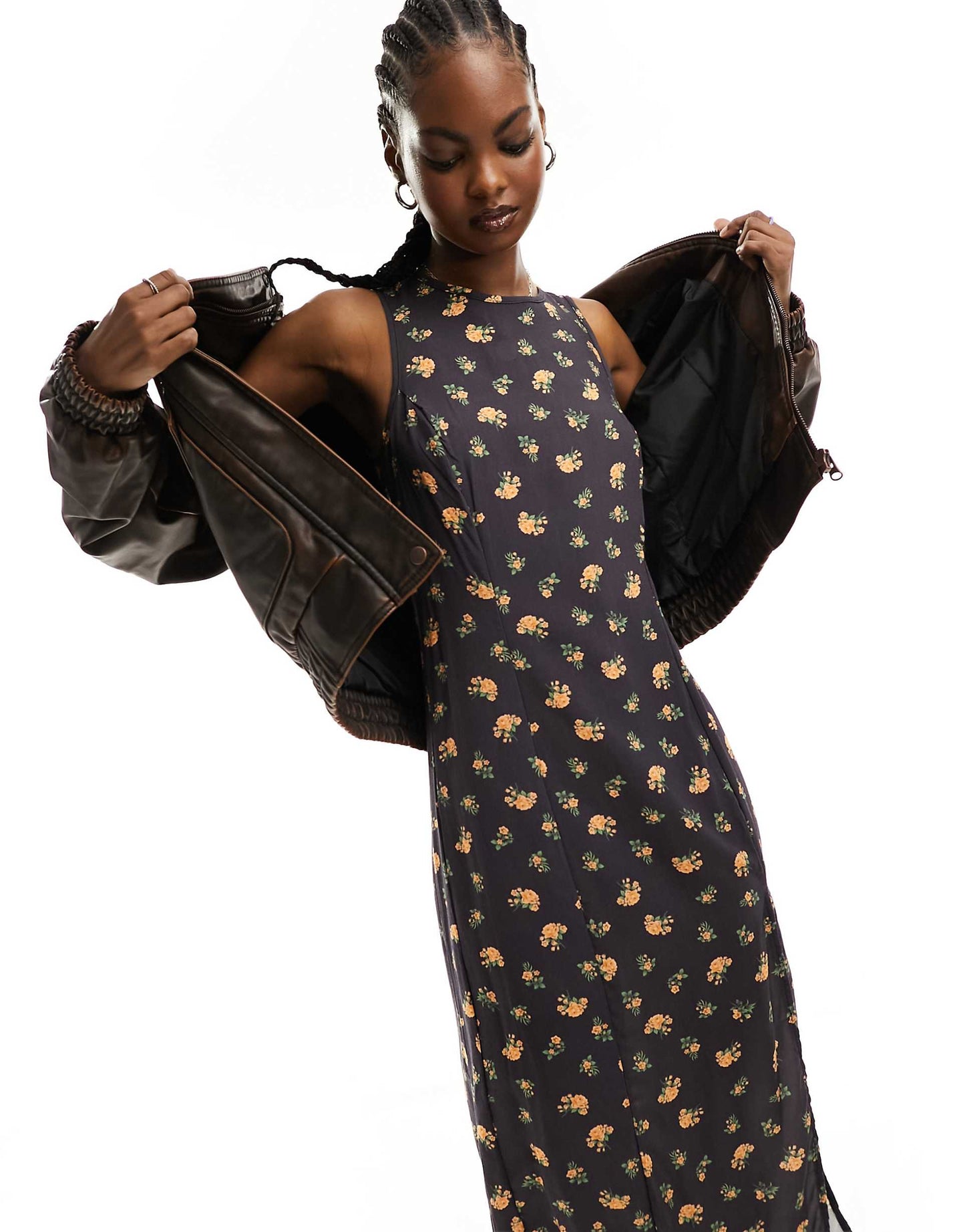 Fitted Midaxi Dress With Thigh Split