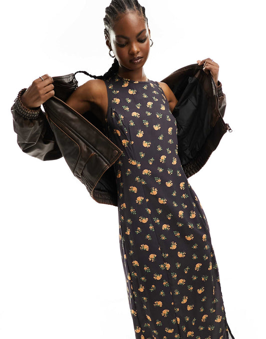 Fitted Midaxi Dress With Thigh Split