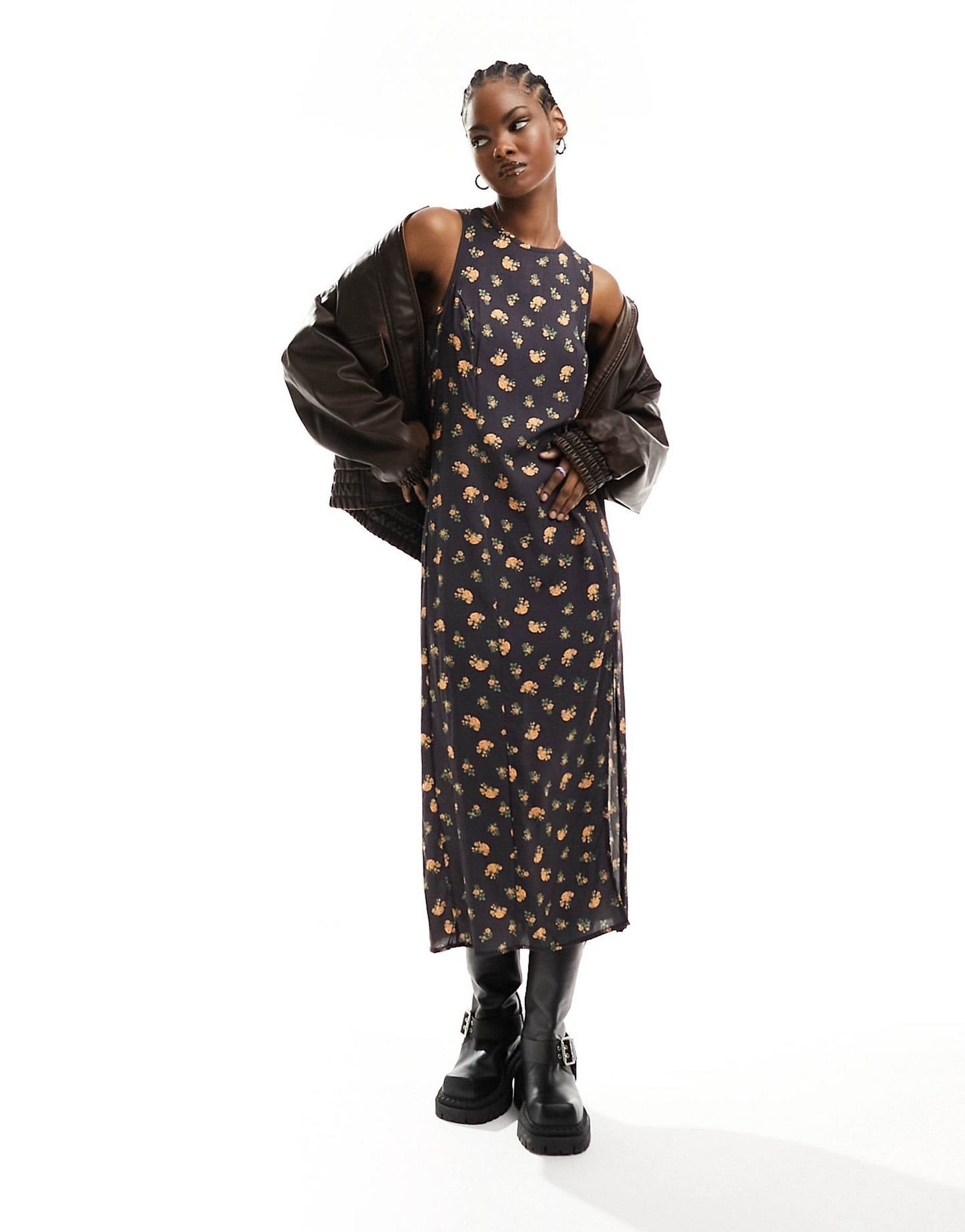 Fitted Midaxi Dress With Thigh Split