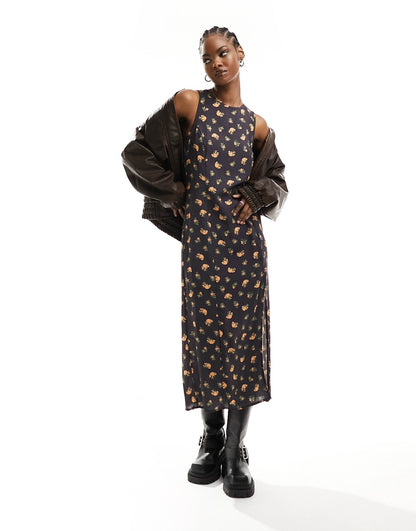 Fitted Midaxi Dress With Thigh Split