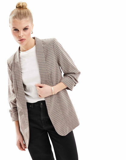 Ruched Sleeve Blazer