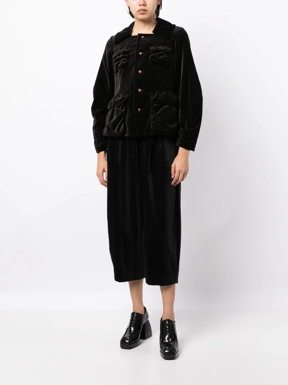 Edwina Velvet-Effect Cotton Jacket