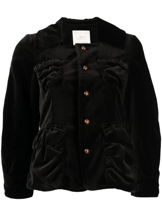 Edwina Velvet-Effect Cotton Jacket