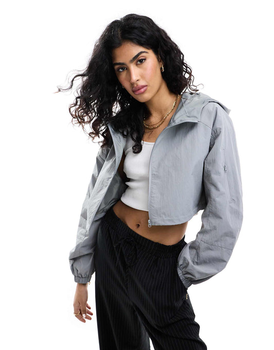Cropped Hooded Rain Jacket