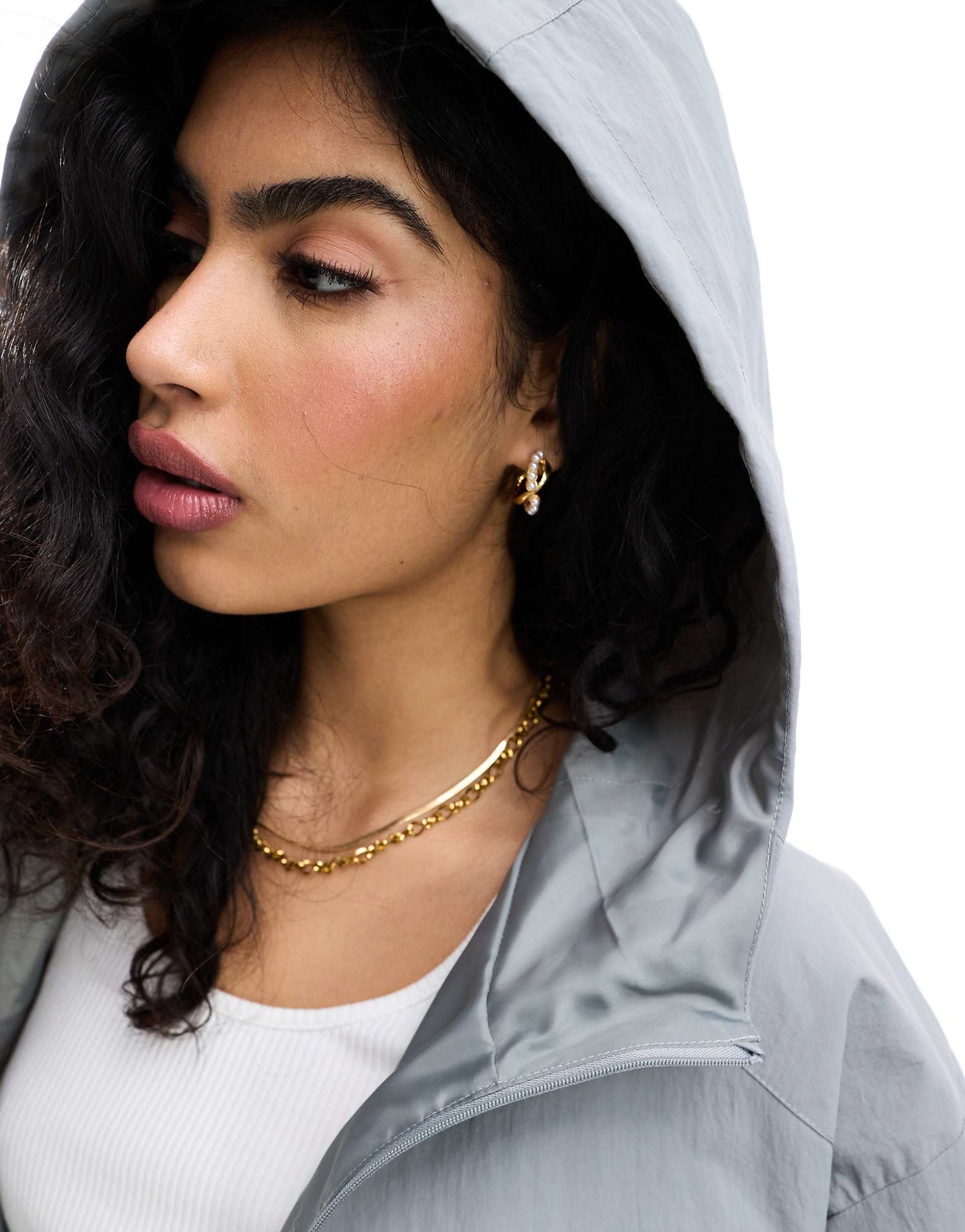 Cropped Hooded Rain Jacket