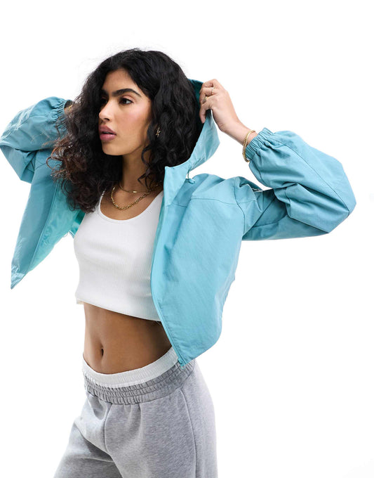 Cropped Hooded Rain Jacket