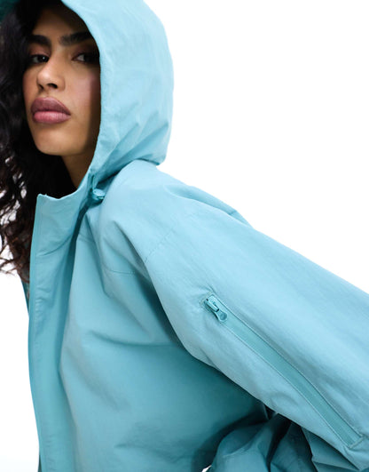 Cropped Hooded Rain Jacket