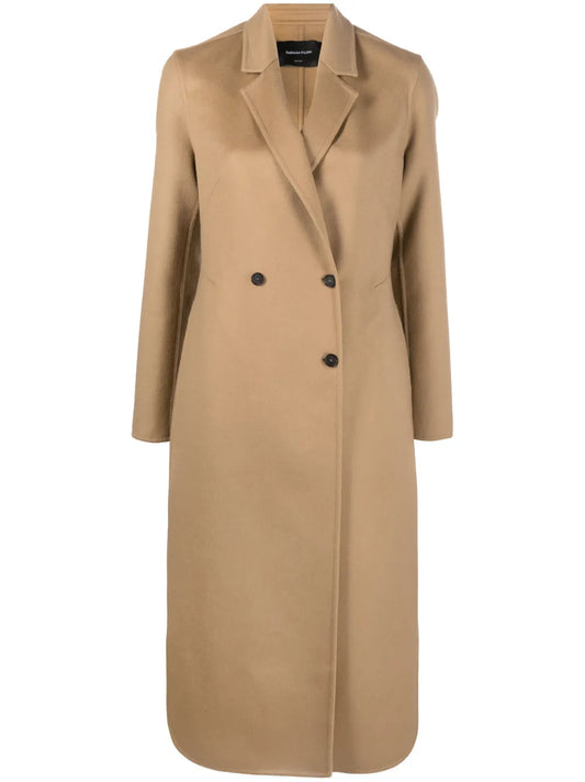 Double-Breasted Virgin Wool-Cashmere Blend Coat