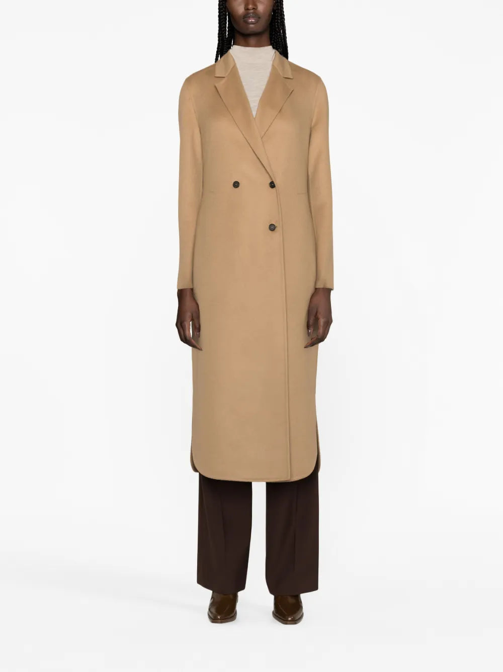 Double-Breasted Virgin Wool-Cashmere Blend Coat