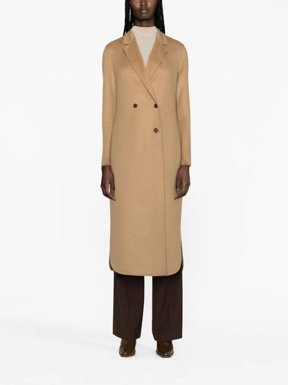 Double-Breasted Virgin Wool-Cashmere Blend Coat