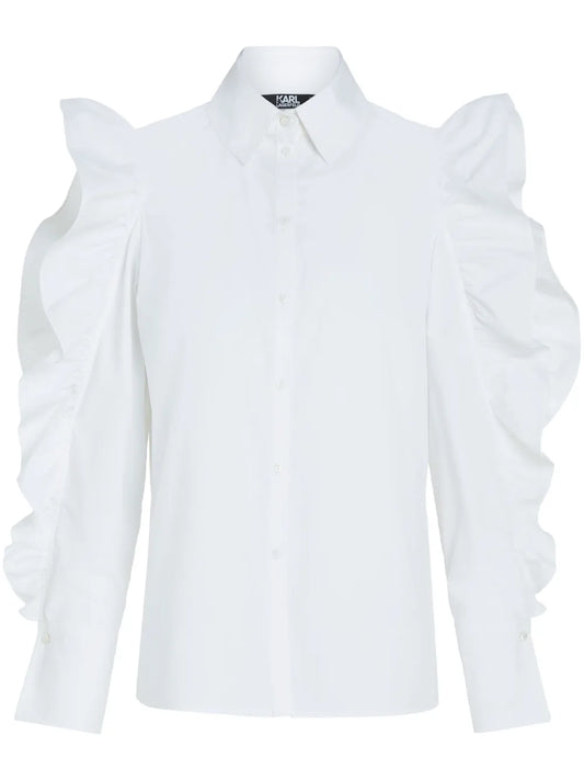 Ruffled Cotton Shirt