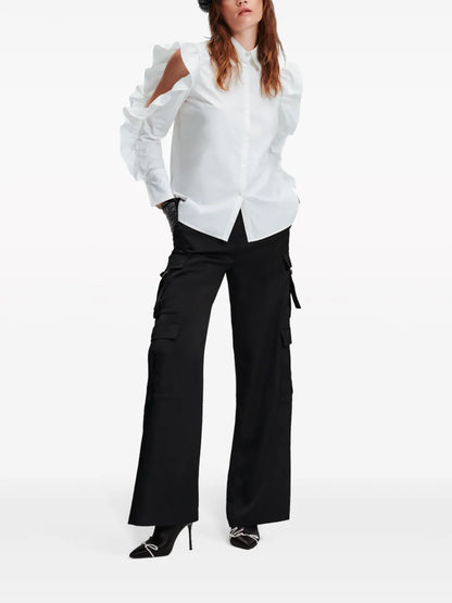 Ruffled Cotton Shirt