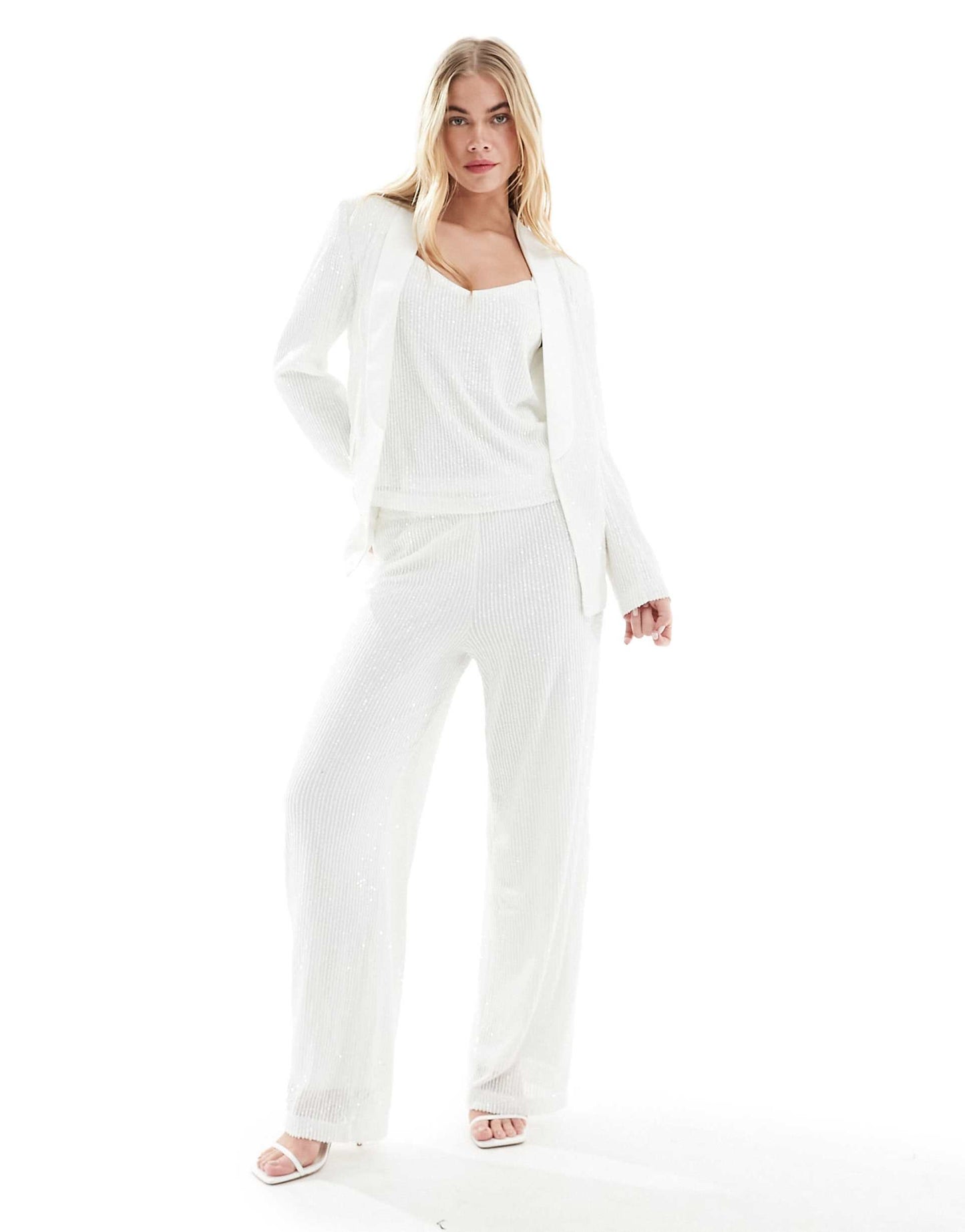 Bridal Sequin Wide Leg Trouser Co-Ord