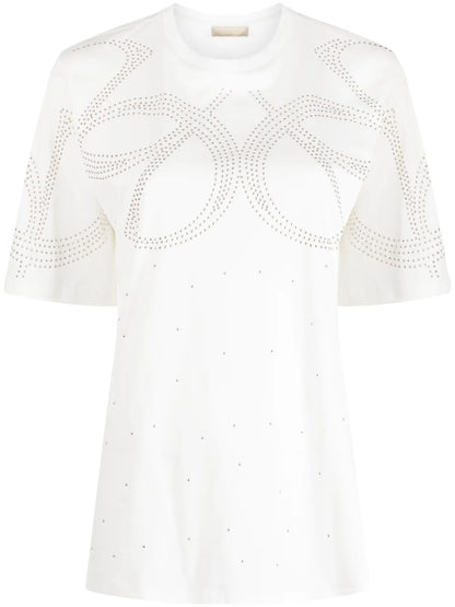 Stud-Embellished Cotton T-Shirt