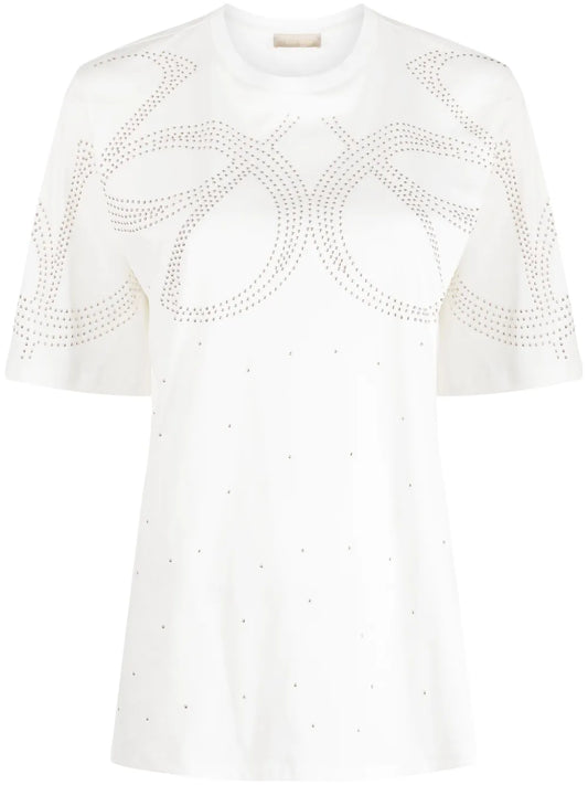 Stud-Embellished Cotton T-Shirt