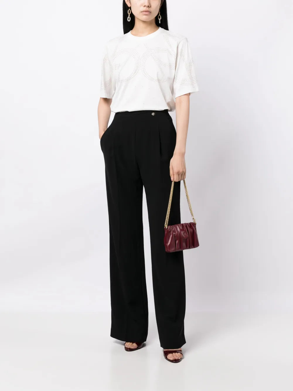 Stud-Embellished Cotton T-Shirt