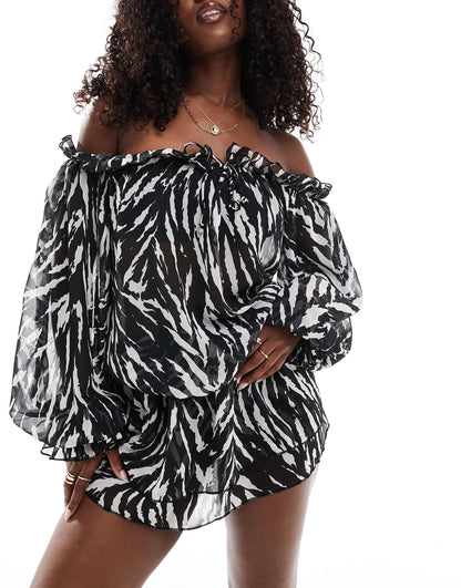 Off Shoulder Ruffle Beach Dress