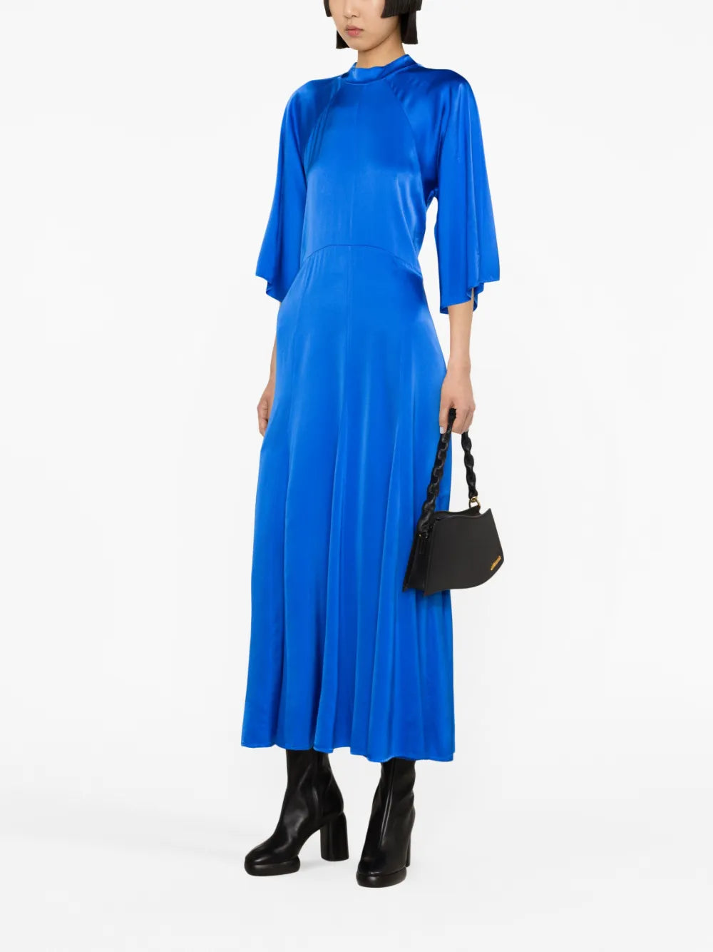 Raglan-Sleeved Silk Dress