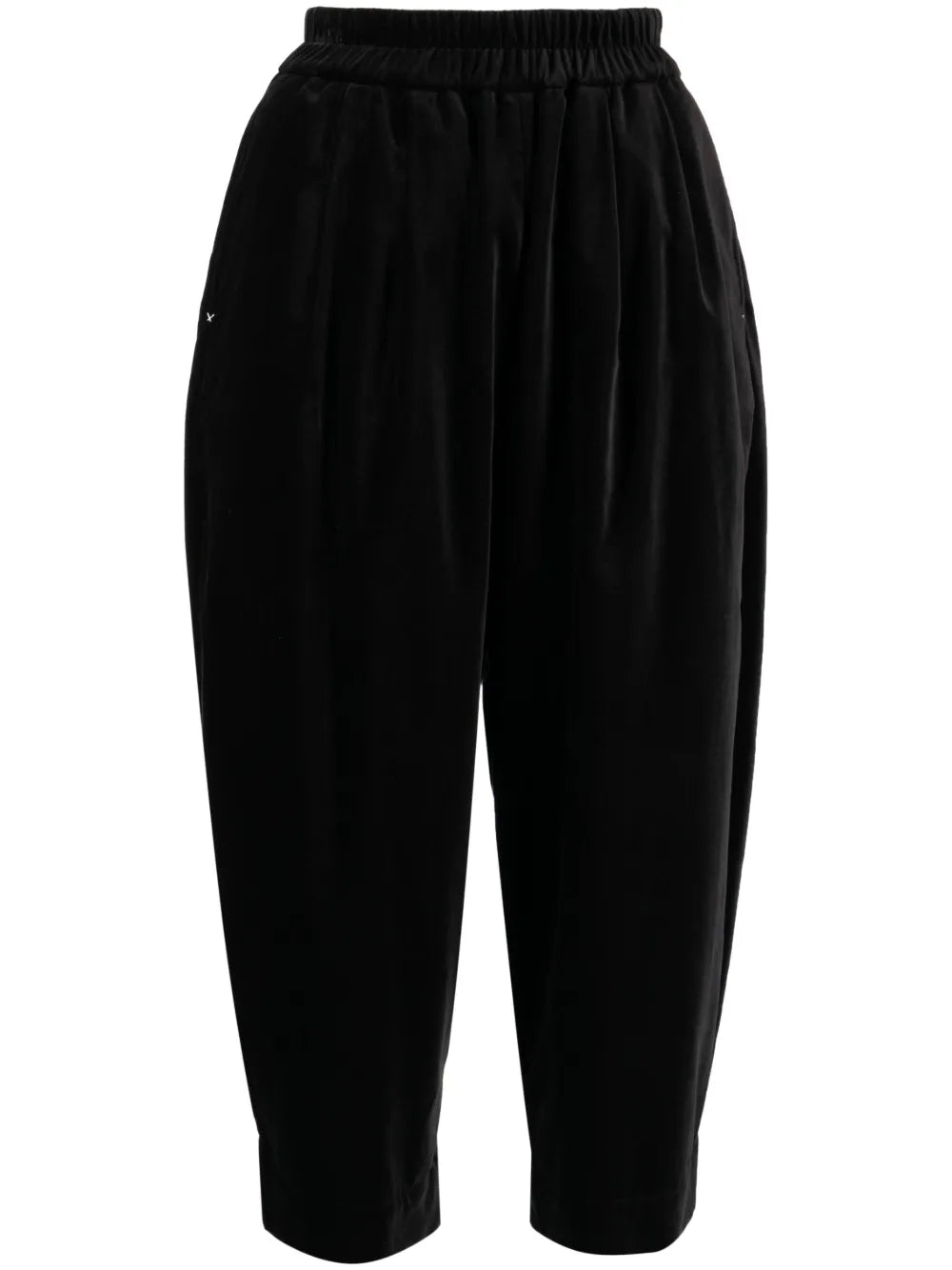 Edwina Velvet Cropped-Leg Trousers