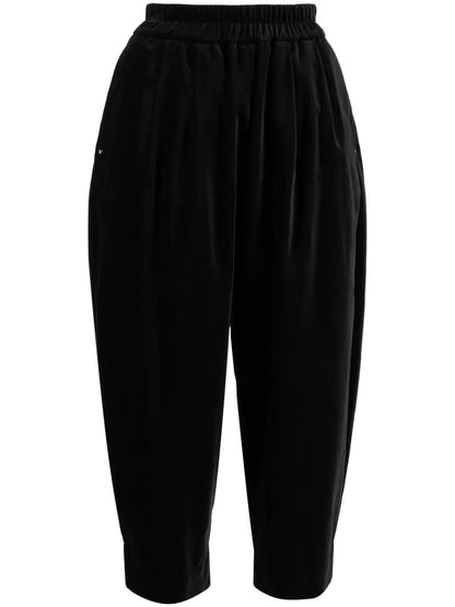 Edwina Velvet Cropped-Leg Trousers
