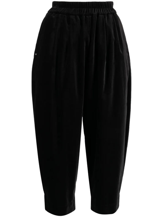 Edwina Velvet Cropped-Leg Trousers