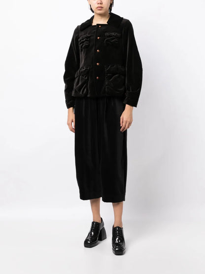 Edwina Velvet Cropped-Leg Trousers