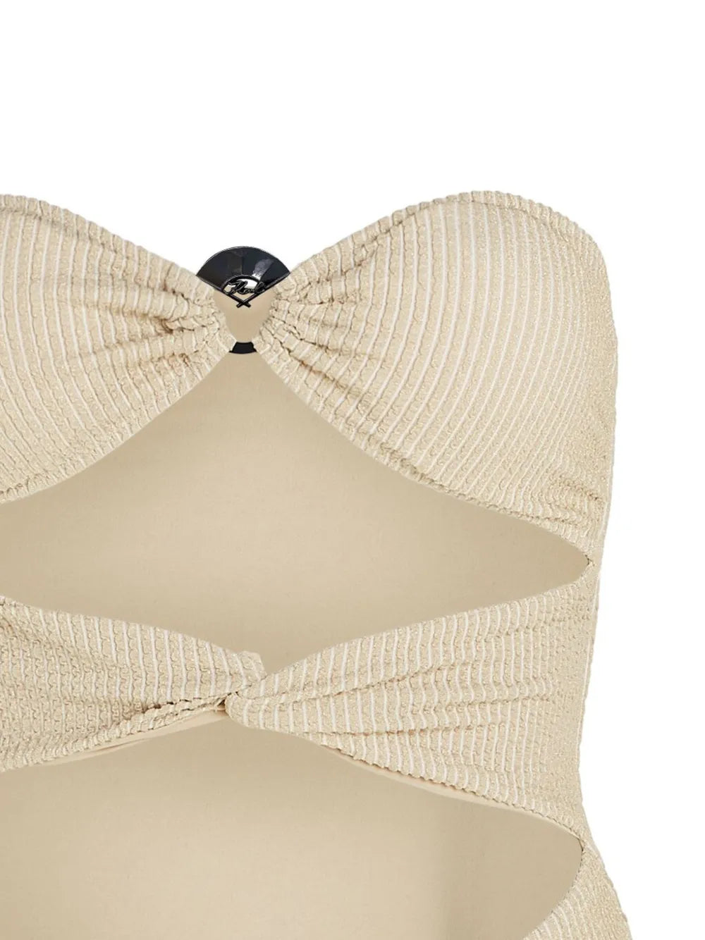 Fan Charm Strapless Lurex Swimsuit