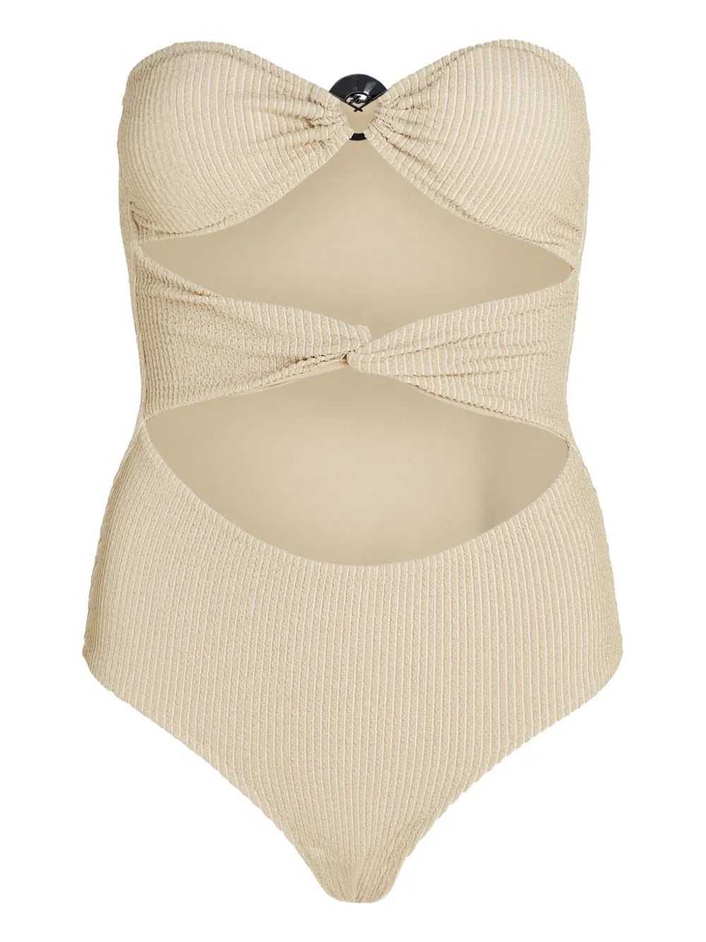 Fan Charm Strapless Lurex Swimsuit
