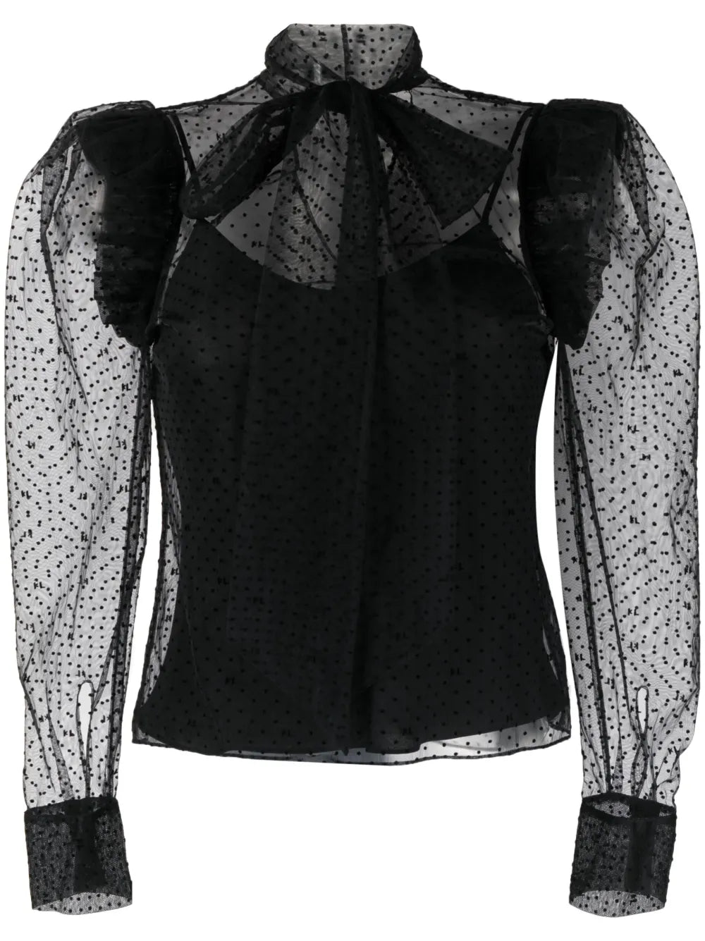 Mesh Ruffle Blouse