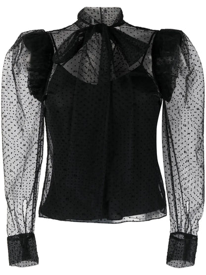 Mesh Ruffle Blouse