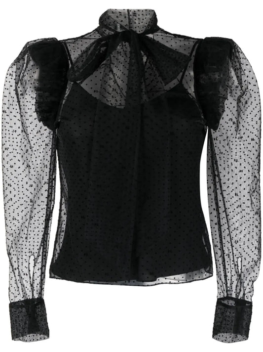Mesh Ruffle Blouse