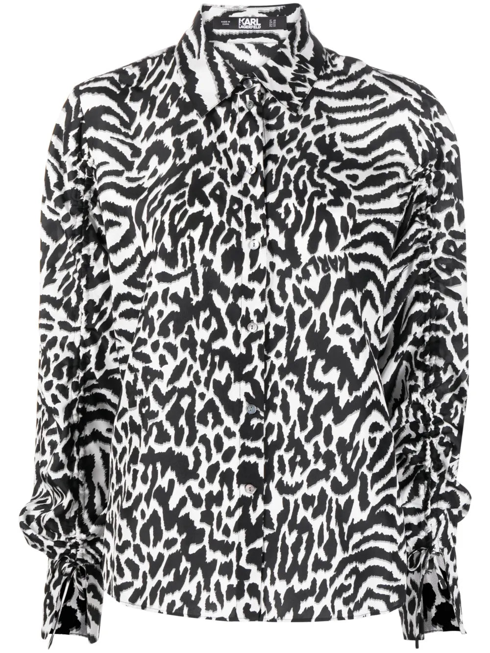 Animal-Print Silk Shirt