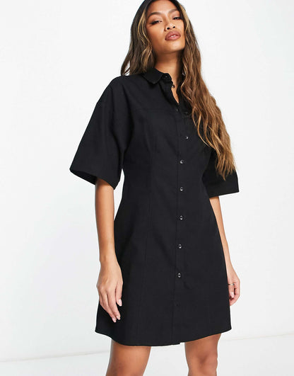 Twill Mini Shirt Dress