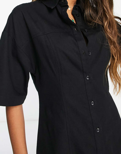 Twill Mini Shirt Dress