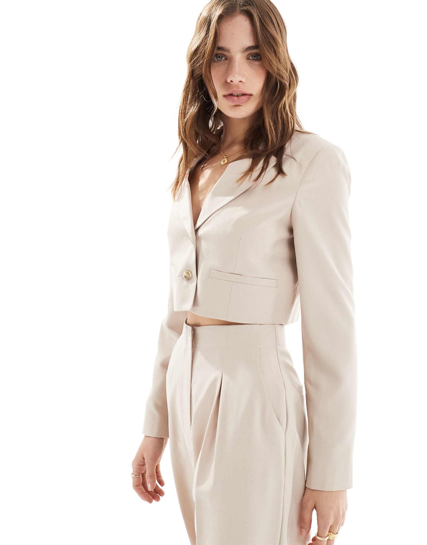 Relaxed Cropped Blazer Co Ord