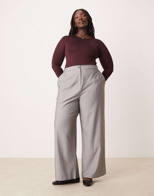 Curve Tailored Wide Leg Dad Trousers