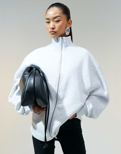 High Neck Zip Up Sweat