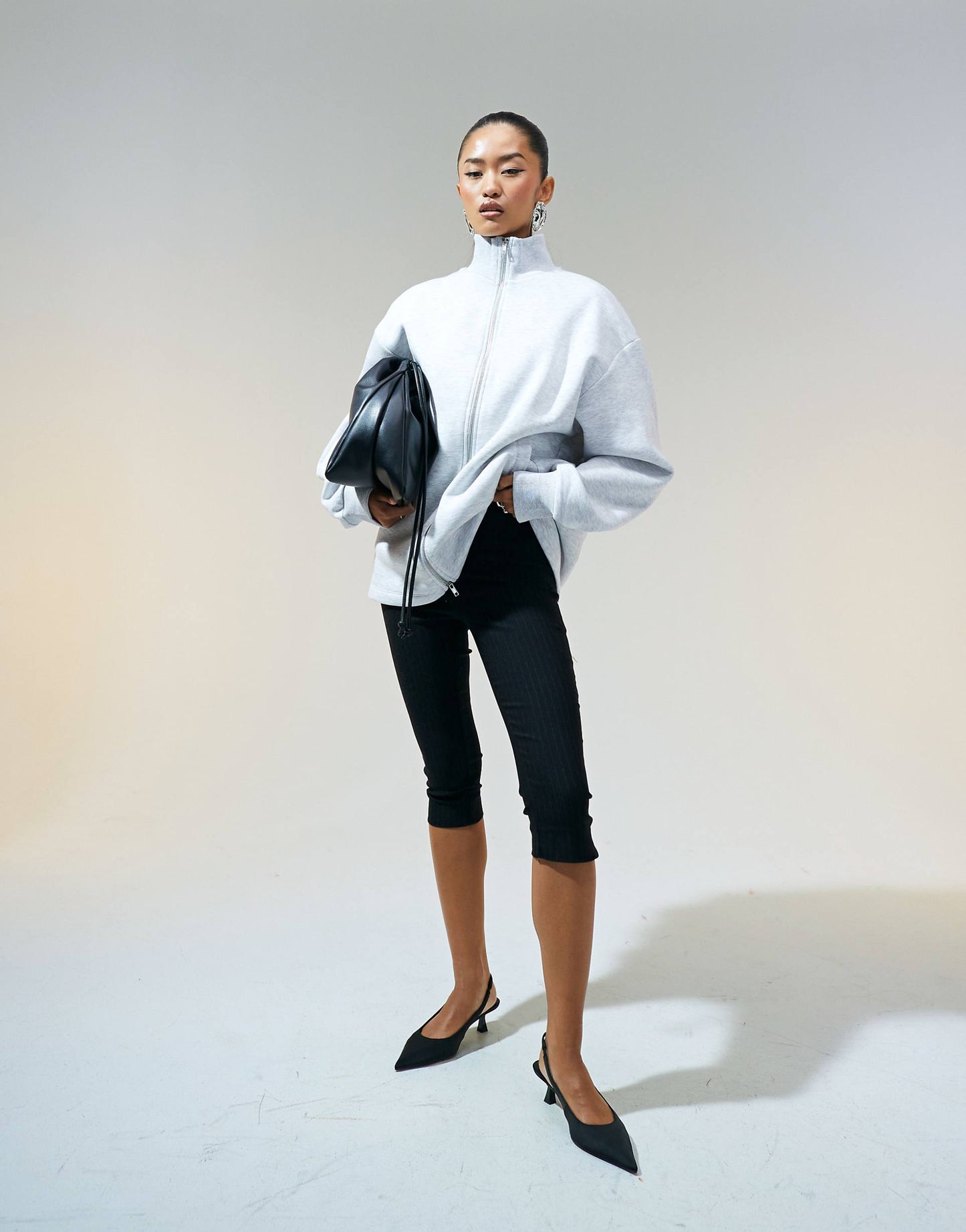 High Neck Zip Up Sweat