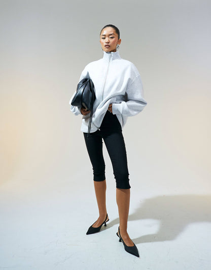 High Neck Zip Up Sweat