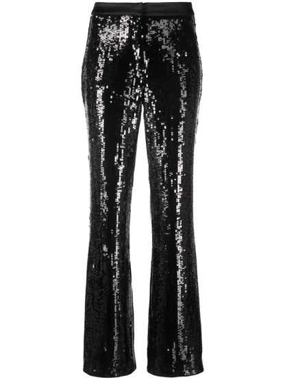 Sequin-Embellished Straight-Leg Trousers