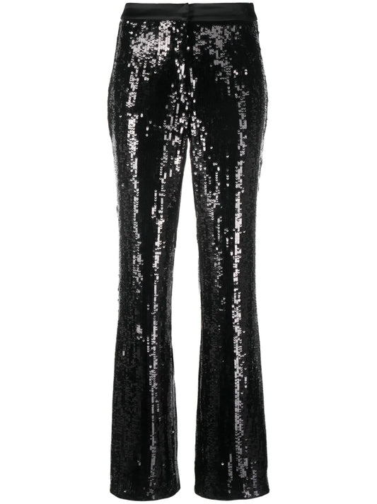 Sequin-Embellished Straight-Leg Trousers