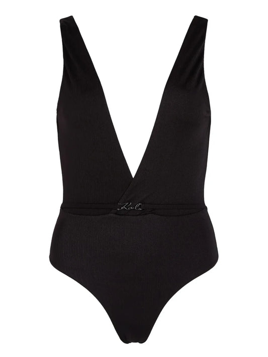 Metallic V-Neck Swimsuit